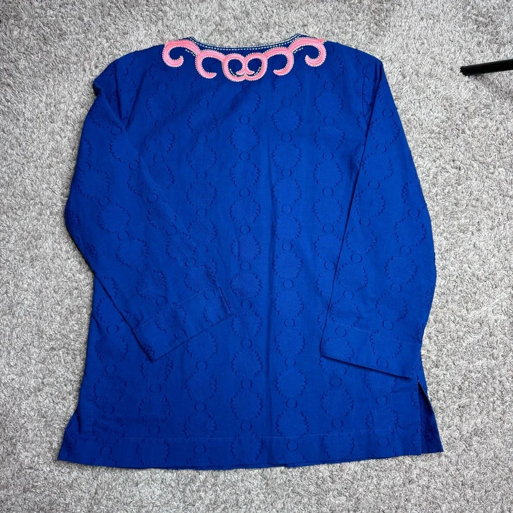 🤩 LILLY PULITZER Tunic. Size S, Bright Navy with Orange trim detail. - Picture 4 of 4